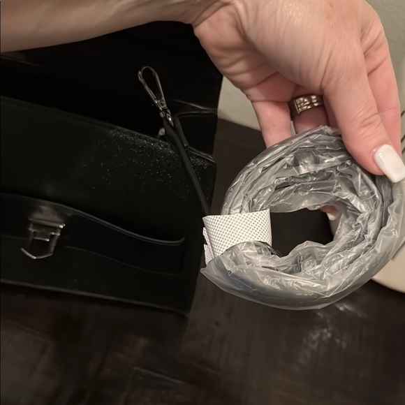 Aldo Black and Gray Satchel with Shimmering Finish - Picture 4 of 8